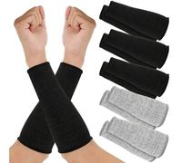 5 Pairs Cut Burn Resistant Sleeves Arm Protector Sleeve Forearm Arm Protector Thin Leather Scratch Arm Guard