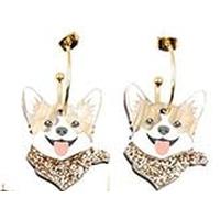 5 Pairs Cute Acrylic Dogs Dangle Earrings Cartoon Corgi Hoop Earrings Lightweight Puppy Stud Earring for Women Pet Lover Animal Jewelry Gifts, Zinc, No Gemstone