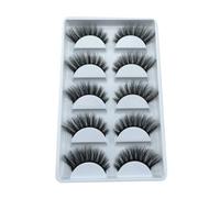 5 Pairs D False Eyelashes 3d Faux Girl Eyelashes Black Fiber | Natural Appearance, Realistic Design, Easy to Use, Personal Use, Household, Eyelash, Beauty Eyelashes