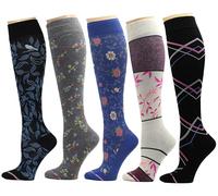5 Pairs Dr. Motion Therapeutic Graduated 8-15mmHg Compression Women's Knee-hi Socks (N)