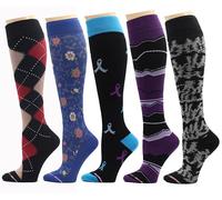5 Pairs Dr. Motion Therapeutic Graduated 8-15mmHg Compression Women's Knee-hi Socks - - One Size