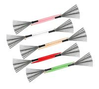 5 Pairs Drum Accessory Drum Dampeners Convenient Drum Brush Drum Dual End Brush Percussion Brush Wire Drum Sticks Drum Wire Double Head Carbon Steel Wire High-carbon Steel