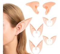 5 Pairs Elf Ears Adult Latex Elf Ears Fairy Ears, Soft Pointed Goblin Ears, Ears Prosthetic Elf Ears, for Halloween Christmas, Fancy Dress Accessories, Party Props, Live Broadcast, Props Elven Ears