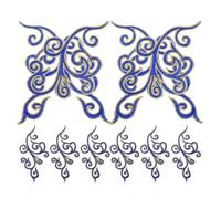 5 Pairs Embroidered Fabric Patch for Brides, Jackets and Jeans | Cotton Nylon Polyester Build, Easy Application with Sew Option, 15.6x9x0.1cm Size