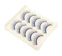 5 Pairs Exaggerated False Eyelashes Blue Hard Stem Costume