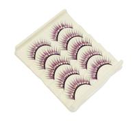 5 Pairs Exaggerated False Eyelashes Purple Hard Stem, with Diamond