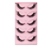 5 Pairs Extra Long False Eyelashes Fluffy Wispy Faux Mink Lashes Fox Cat Eye Style Lightweight Soft Band Enhances Eye Shape & Adds Dramatic Volume, Ideal for Performances Parties Weddings