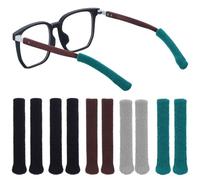 5 Pairs Eye Glasses Ear Grippers Anti-Slip Glasses Grip Knitting Comfort Eyeglass Ear Cushions Elastic Glass Grips for Behind The Ears Fir Most Eyeglass(4 Colors)