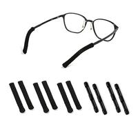 5 Pairs Eyeglass Ear Cushions, Knitted Glasses Arm Cover & Silicone Temple Covers, Anti-Slip Eyeglass Temple Pads Glasses Arm Sleeves for Sunglasses Glasses Reading Glasses (Black)