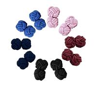 5 Pairs Fabric Knot Twisted Cufflinks Set, unisex universal cufflinks, doble bola de hebilla, hand woven Chinese style shirt buttons for a birthday, anniversary, Christmas, or any other occasion