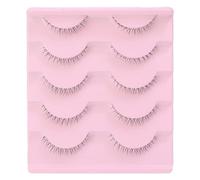 5 Pairs Fiber Lower and Under Eye Lashes Manga Bottom Natural Korean Makeup Style Look