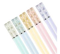 5 Pairs Fiberglass Chopsticks, GLADFRESIT Reusable Non-Slip Dishwasher Safe Chop Sticks Sakura Amber Japanese Chopstick (5 Colour)