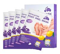 5 Pairs Foot Peel Mask for Hard Skin, Exfoliating Foot Peel Mask, Foot Moisturiser Socks for Foot Care, Cracked Heel, Dead & Dry Skin - Lavender