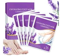 5 Pairs Foot Peel Mask Moisturizing Scoks - Exfoliating Foot Mask for Hard Skin & Calluses - Cracked Heel Repair - Moisturising Foot Care Socks for Baby Soft Feet, Dead Skin Remover Lavender Extract