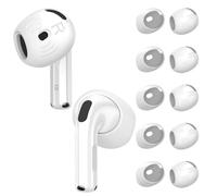 [5 Pairs] for AirPods 4 Ear Tips Covers Sport Anti Slip Anti Scratche Skin Soft Silicone Eartip AirPods 4 Gen Earbuds Accessories Compatible with Apple AirPods 4th Generation (White)