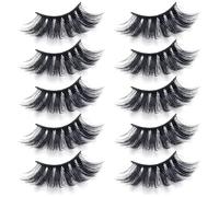 5 Pairs Lashes Fluffy 25mm 3D Long Thick Eyelashes Natural False Eyelashes Makeup Costume Eyelashesa Lashes Fluffy, Long, False, 25mm, 3D, Th