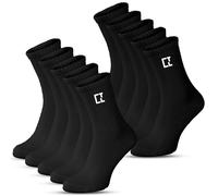 5 PAIRS MEN'S SPORT SOCKS PREMIUM QUALITY RICH COTTON CUSHION SOLE CREW RUNNING SOCK (UK, Numeric, 6, 11, Regular, Regular, Black)