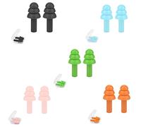 5 Pairs Multi Colour Soft Silicone Ear Plugs for Sleeping Noise Cancelling Reusable Earplugs for Sleep with Case Great for Swimming, Concerts, Hearing Protection, Travel, Snoring