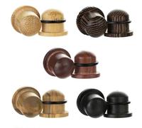 5 Pairs Natural Wood Bullet Cylinder Ear Plugs Tunnels Black Brown Expander Ear Gauges Stretched Piercing Body Jewelry 0g-5/8, 8 mm, Wood, no gemstone
