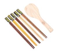 5 pairs Natural wood material Chopsticks and rice spoon set Handmade gift pack Innovative design Quality improvement