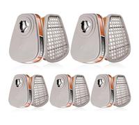 5 Pairs of 6001 Respirator Cartridges, Particulate Filters for Medium and Full Respirator Against Dust/Gas/Organic Vapour/Chemical, Replaceable Filters Compatible with Respirators