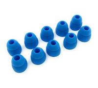 5 Pairs of Double Flange Replacement Earbud Tips fit Powerbeats, LG, Symphonized, iFrogz, Mpow, Skullcandy, Panasonic Headphones (Flash Blue)