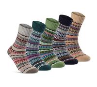 5 Pairs of Wool Socks for Men and Women Winter Socks Soft & Warm, Mix 1, 43-46