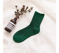 5 Pairs/pack Women's Novelty Glitter Socks Gold Sliver Shiny Ankle Socks Casual Ladies Bright Retro Sock green