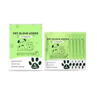 5 Pairs Pet Bath Gloves No Rinsing Cleaning Grease Remove Odor Safe Portable Design Non-Woven Pet Gloves for Sensitive Skin