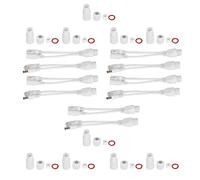 5 Pairs POE Splitter Adapter DC12V, Ethernet POE Injector for IP Camera, ABS POE Splitter with RJ45 Ports, Compatible with IEEE 802.3af Mode A & B, for Outdoor Security (White)