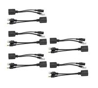 5 Pairs POE Splitter Adapter, Power Over Ethernet Injector for IP Camera, DC 12V POE Splitter with RJ45 Port, Plug and Play for Security Cameras and Wireless APs (Black)