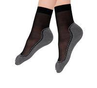 5 Pairs Pop Socks with Cotton Soles Silky Non Slip Socks Ladies Soft Sheer Socks for Women (Black,Nude,Grey)
