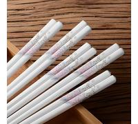 5 Pairs porcelain Chopsticks - Reusable Chopsticks Dishwasher Safe, 9.7 Inches (Pink Peonie)