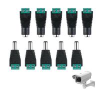 5 Pairs Premium 2.1 X 5.5mm Connector 12V Male Female DC Barrel Jack Power Connector Screw Terminal Adapter Socket Plug Kit for CCTV Security Camera Led Light Strips or Other DC 5V-24V Devices