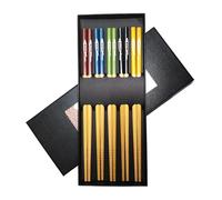 5 Pairs Premium Bamboo Chopsticks Gift Set - Japanese Chinese Style Chopsticks with Elegant Gift Box for Noodles, Sushi, Asian Dining & Housewarming