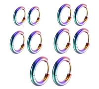 5 Pairs Rainbow Color Stainless Steel Earrings Hoops Set, Sleeper Earrings for Women Hypoallergenic Lightweight Design, Suitable for Women Girls Daily Wear, Cartilage Piercings & Festive Occasions