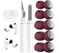 5 Pairs Replacement Ear Tips for AirPods Pro 3 Generation, Built-in dust Guard Screen,with Cleaner Pen Silicone Ear Tips for AirPods Pro 3rd (2025)(5 Size-XXS/XS/S/M/L)-Z-Red