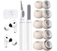 5 Pairs Replacement Ear Tips for AirPods Pro 3 Generation, Built-in dust Guard Screen,with Cleaner Pen Silicone Ear Tips for AirPods Pro 3rd (2025)(5 Size-XXS/XS/S/M/L)-Stone