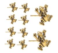 5 Pairs Retro Frog Shaped Alloy Earrings for Women | Vintage Distressed Finish, Golden Metallic Shine, Mix and Match Styling, Wear-resistant Statement Piece