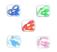 5 Pairs Reusable Silicone Ear Plugs, Noise Cancelling Ear Plugs, Waterproof Swimming EarPlugs, Snoring Sleeping Earplugs, Comfortable Hypoallergenic Material Earplugs for Work, Studying, Noisy Places