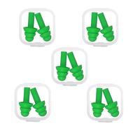 5 Pairs Reusable Silicone Ear Plugs, Noise Cancelling Ear Plugs, Waterproof Swimming EarPlugs, Snoring Sleeping Earplugs, Comfortable Hypoallergenic Material Earplugs for Work, Studying, Noisy Places