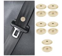 5 Pairs Seat Belt Stop Buttons,Seat Belt Stopper Clip,Anti-slip Seatbelt Retainer Buckle Button,Seat-Belt Stopper Clips Snap-On System Prevent Seatbelt Buckle from Sliding,Fits Most Vehicles (Beige)