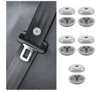 5 Pairs Seat Belt Stop Buttons,Seat Belt Stopper Clip,Anti-slip Seatbelt Retainer Buckle Button,Seat-Belt Stopper Clips Snap-On System Prevent Seatbelt Buckle from Sliding,Fits Most Vehicles (Grey)