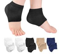 5 Pairs Silicone Heel Socks for Dry Cracked Feet Women, Moisturizing Heel Socks, Gel Moisture Silicon Foot Sock for Cracked Heels & Dry Foot Treatment Overnight (4 Colors)