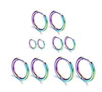 5 Pairs Sleeper Earrings for Womens, 316L Surgical Stainless Steel Hoop Earrings, 8mm 10mm 12mm 14mm 16mm Hypoallergenic Thin Hoops, for Girls Cartilage Earring Lightweight Small Hoop Earring
