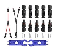 5 Pairs Solar Plugs + 6 mm² Solar Cable Y Splitter Solar Panel 1Y2 10AWG Y Plug Photovoltaic Cable + 2 Tools for Solar System Ready to Plug Solar Plug Set