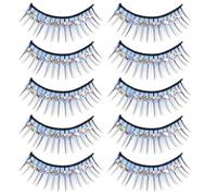 5 Pairs Stage Fake Eyelashes with Diamond Blue Chemical Fiber