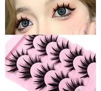 5 Pairs Thai Style Spiky lash 3D Wet Look Manga Cosplay Anime Lashes (Japanese, 3D Little Devil Natural Look Beauty Eyelash Extensions, Black)