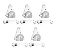 5 Pairs Trouser Fasteners Hook and Bar,Silver Hook and Eye Sew On Eye Fastener Closures for Repairing Trousers, Sewing, Repairing Dress, Skirts, Fashion Clothing, Arts & Crafts Project(Color:Silver)
