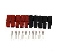 5 Pairs Waterproof Power Sockets 15/45A 600V Red Black for Vehicle Electrical Engineering Solar Panel for Battery Wire Splice(15A)